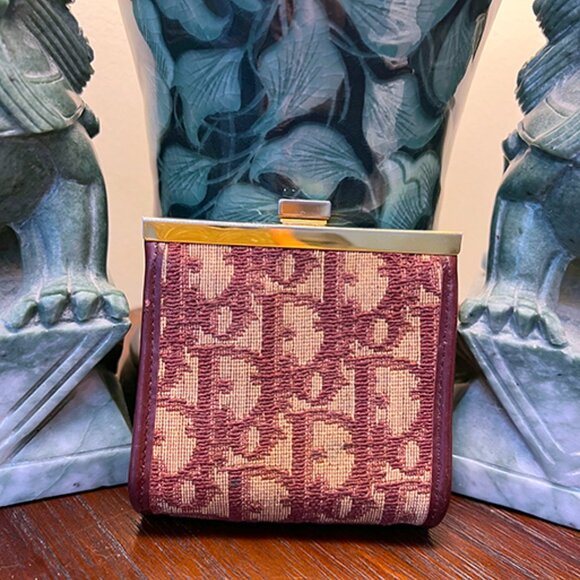 DIOR Trotter Kisslock Vintage Coin Purse - Picture 1 of 9